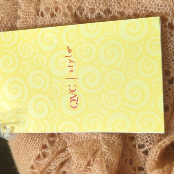 Lillie by James Coviello Blush Satin Tie Pointelle Cardigan Sweater M - Picture 13 of 13